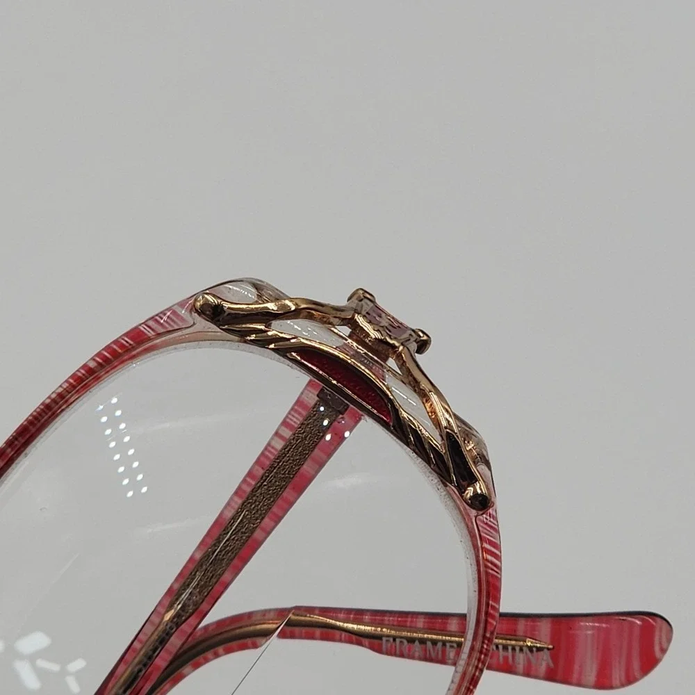 Letty Rose Eyeglass Frame 51-18-130 Rose Pink Gold Retro Oval Bifocals Repurpose